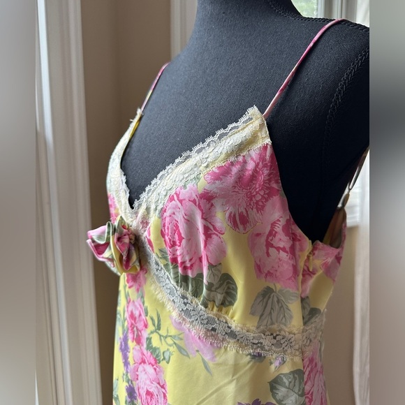 WAYF Yellow Pink Floral Slip Midi Dress. Size M - Picture 16 of 16